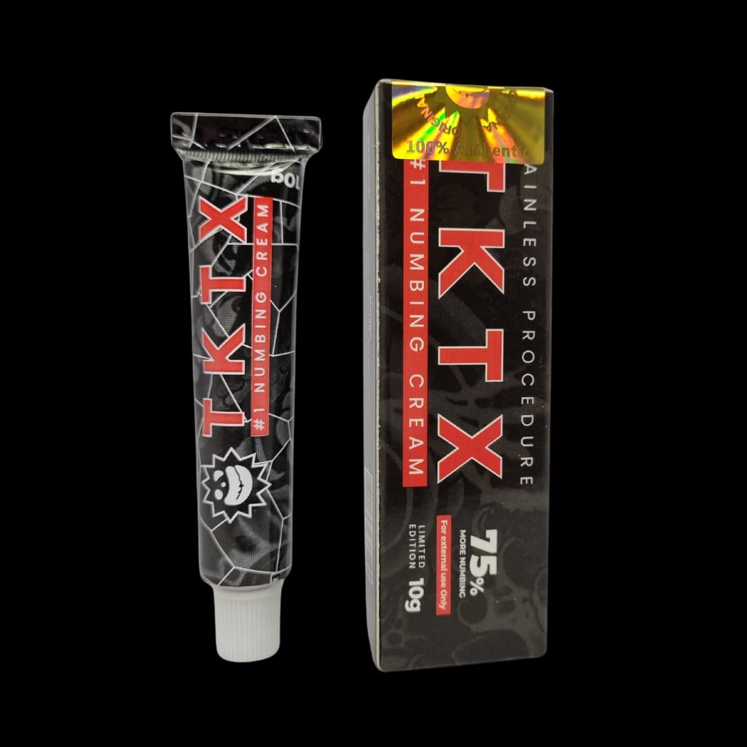 TKTX Tattoo Numbing Cream - Black 75% - Official TKTX Numbing Cream. TKTX Black 75% — one of the most popular creams in the TKTX tattoo range, applied to the skin before a session for added comfort.
