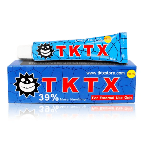 TKTX Tattoo Numbing Cream - Blue 39% - Official TKTX Numbing Cream. TKTX Blue 39% — a topical cream from the TKTX tattoo range, applied to the skin before a session for added comfort.