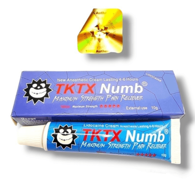 TKTX Tattoo Numbing Cream - Blue Maximum - Official TKTX Numbing Cream. TKTX Blue Maximum — a topical cream from the TKTX tattoo range, applied to the skin before a session for added comfort.