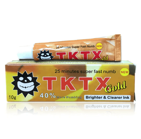 TKTX Tattoo Numbing Cream - Gold 40% - Official TKTX Numbing Cream. TKTX Gold 40% — a topical cream from the TKTX range, often chosen for cosmetic and permanent-makeup work.