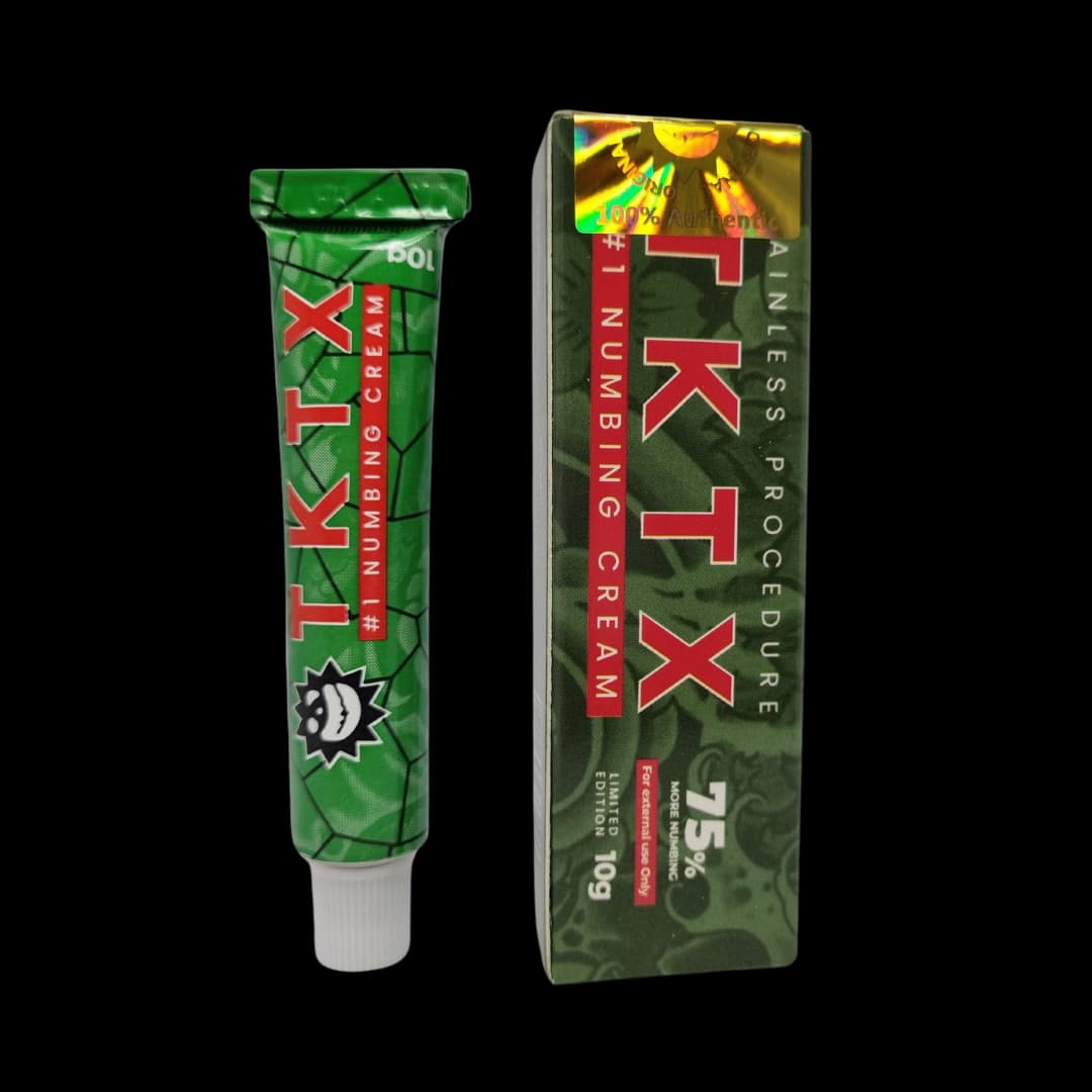TKTX Tattoo Numbing Cream - Green 75% - Official TKTX Numbing Cream. TKTX Green 75% — a topical cream from the TKTX tattoo range, applied to the skin before a session for added comfort.