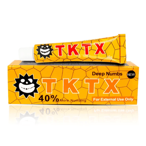 TKTX Tattoo Numbing Cream - Yellow 40% - Official TKTX Numbing Cream. TKTX Yellow 40% — a topical cream from the TKTX range, often chosen for cosmetic work such as brows and lips.